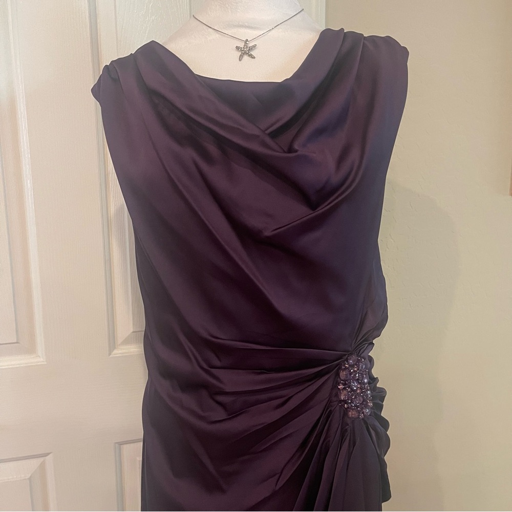 Patra Deep Purple Maxi Dress with Ruched Detail - Picture 6 of 11